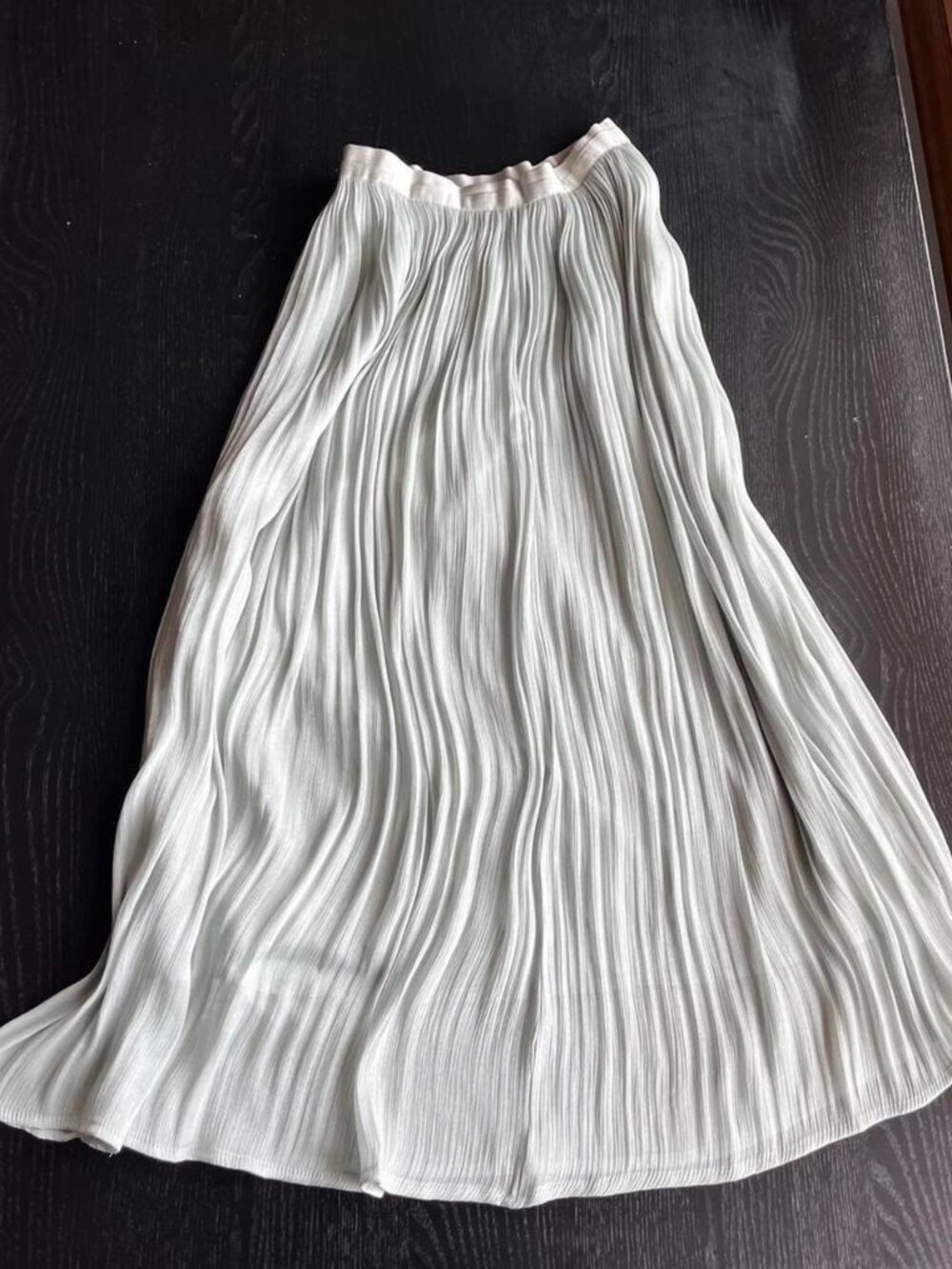 Teal/Turquoise Pleated Plisse Maxi Skirt